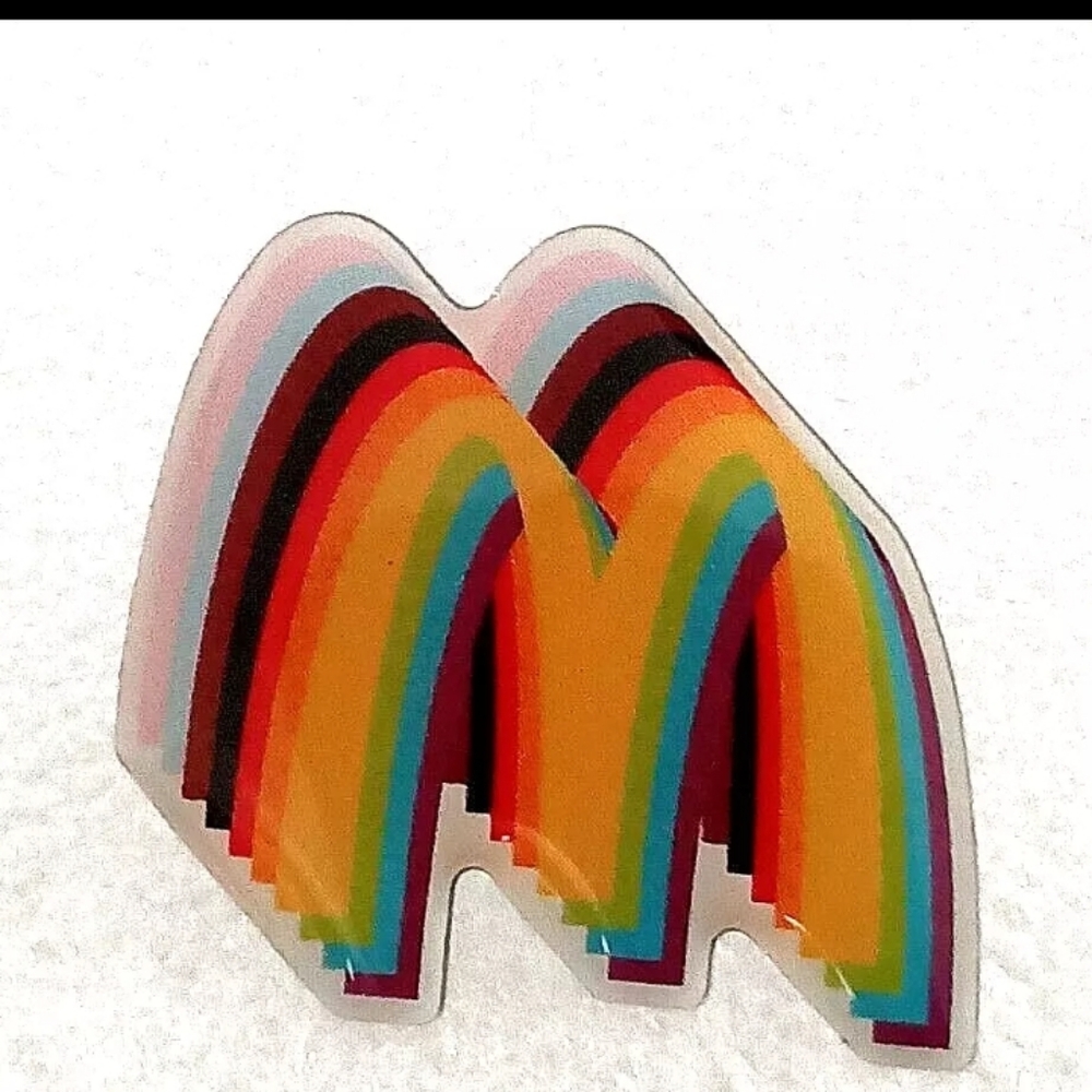 McDonald's Rainbow Arches Pride Fast Food Employee Enamel Promo Pin NOS New